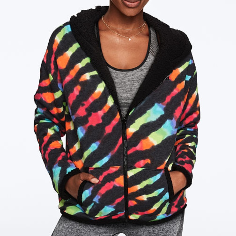 VS PINK Reversible Sherpa Lined Full Zip M NIP